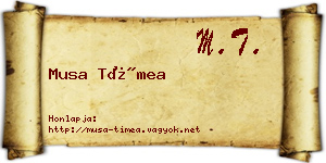 Musa Tímea névjegykártya